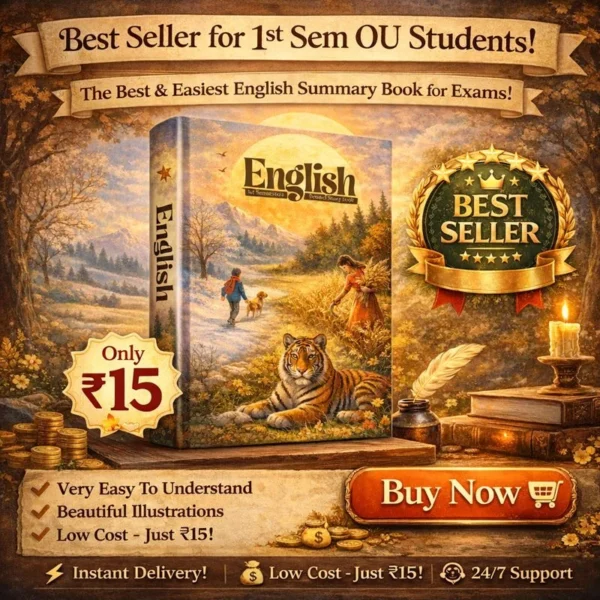 English Summary 1st Sem 2025-26 | OU CBCS | BA BSC BCOM BBA | ₹15